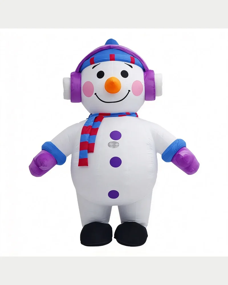 Purple Winter Snowman Mascot — inflatable mascot costume