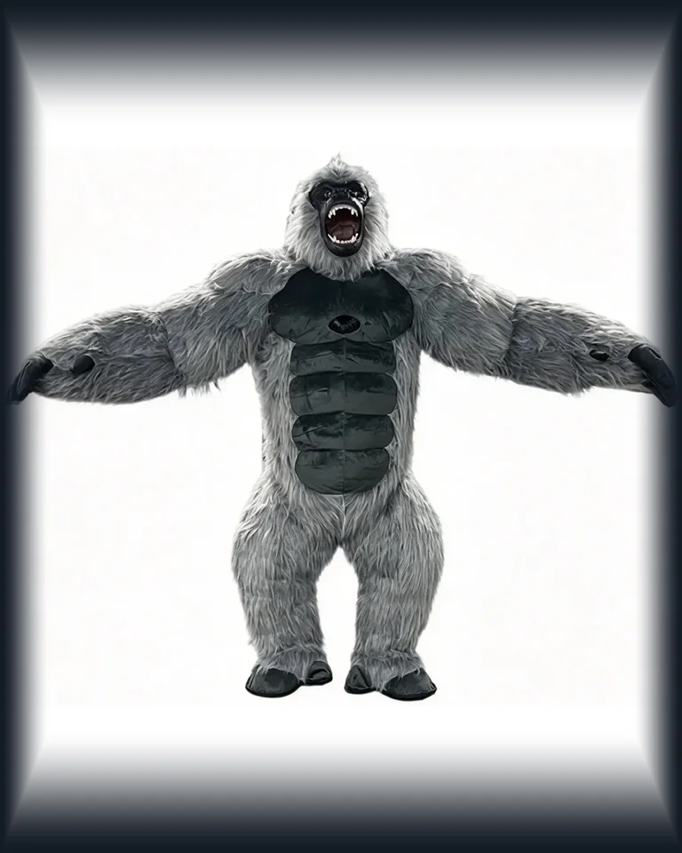 Grey Gorilla Mascot — inflatable mascot costume