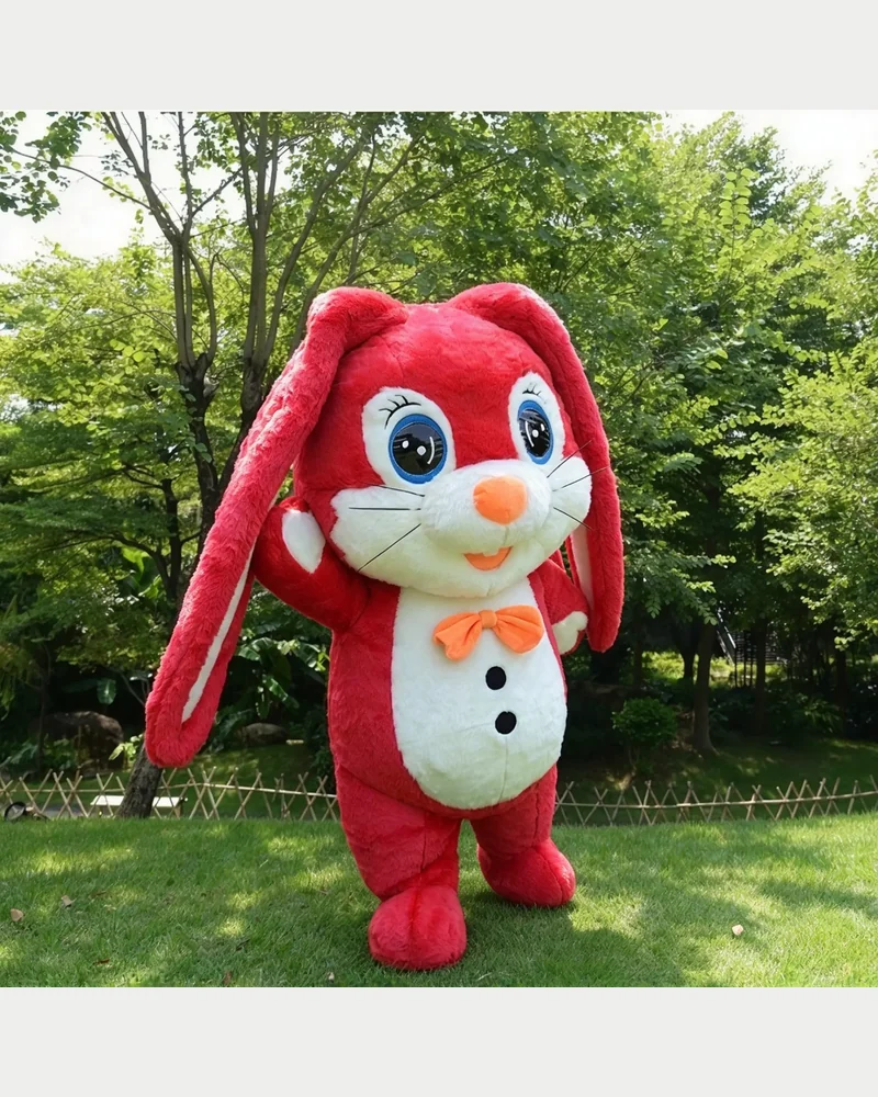 Red Long-Ear Bunny Mascot — inflatable mascot costume