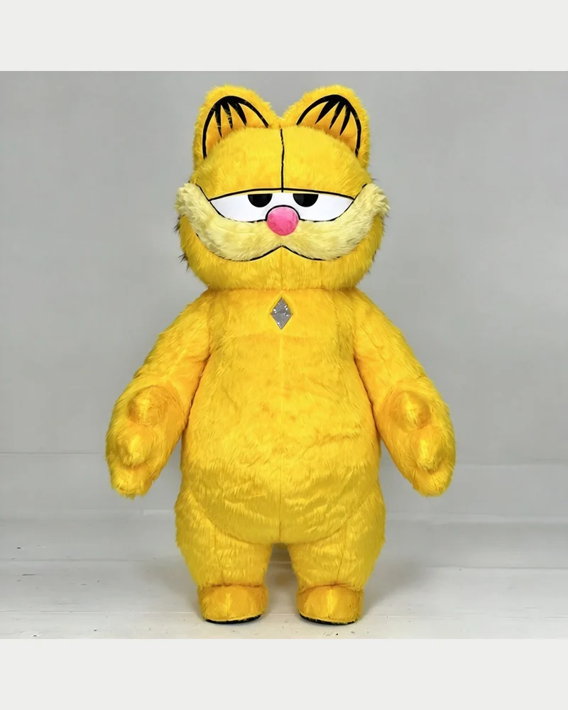 Yellow Lazy Cat Mascot — inflatable mascot costume
