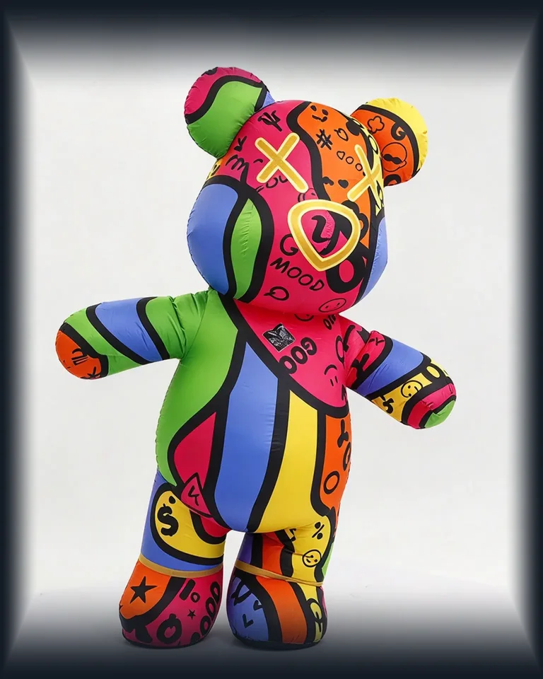 Graffiti Bear Mascot — Multicolor — inflatable mascot costume