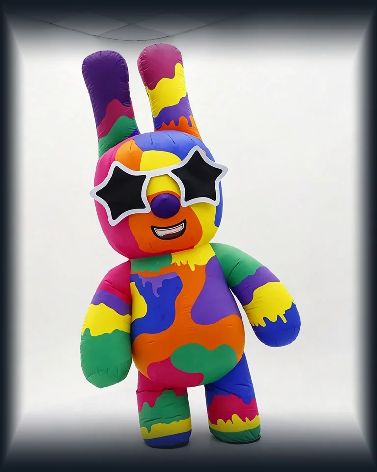 Rainbow Bunny Mascot — inflatable mascot costume