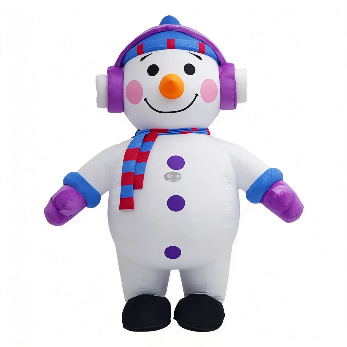 Purple Winter Snowman Mascot — inflatable mascot costume, factory photo