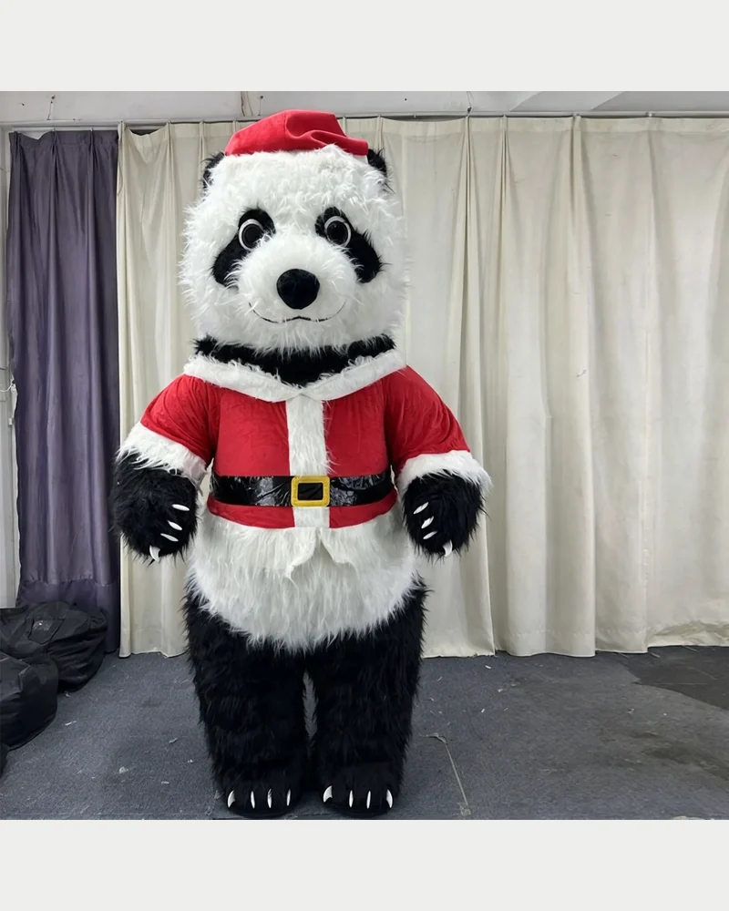 Christmas Panda Mascot — inflatable mascot costume