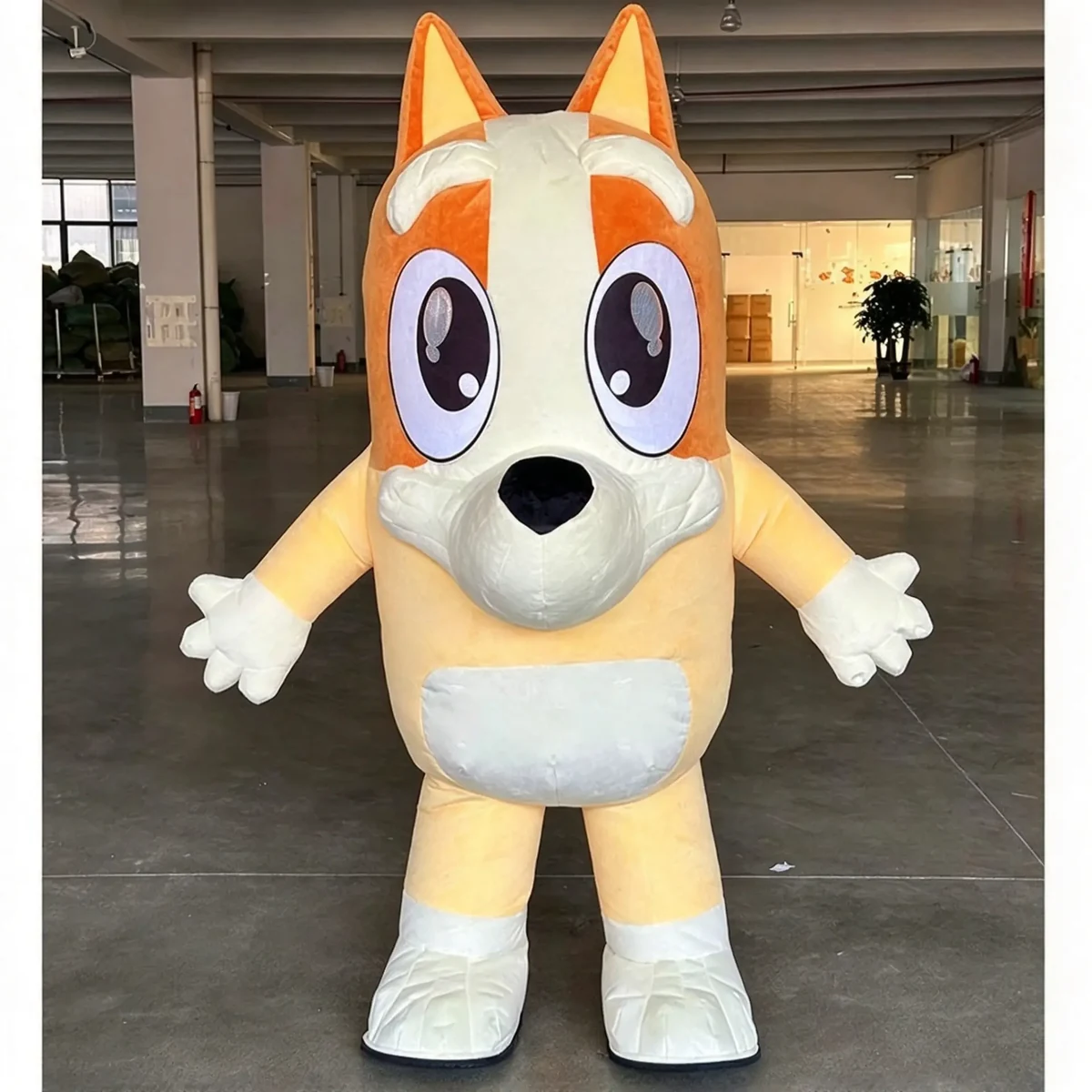Orange Puppy Mascot — inflatable mascot costume, factory photo