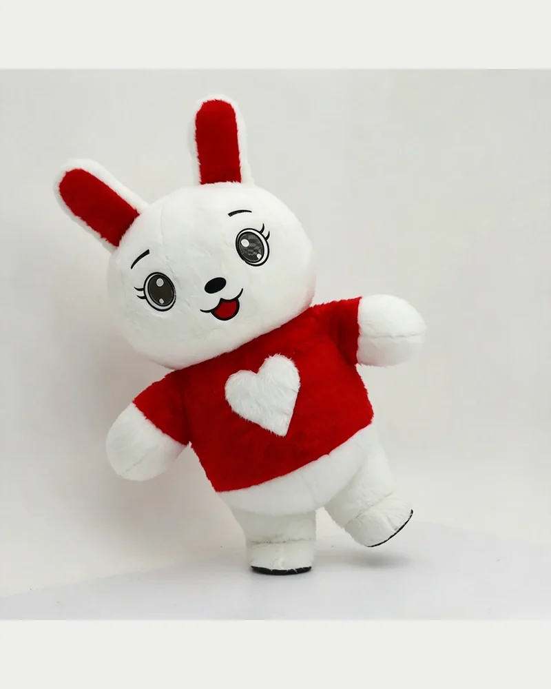 Red Heart Bunny Mascot — inflatable mascot costume