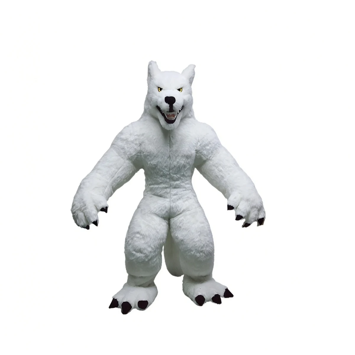 White Werewolf Mascot — inflatable mascot costume, factory photo