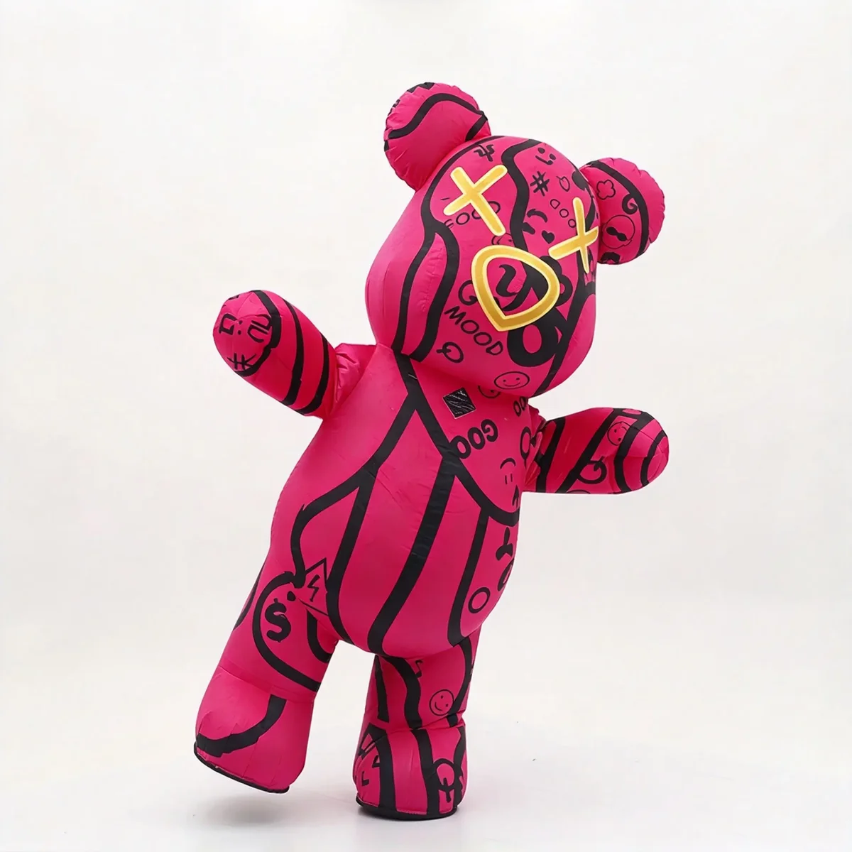 Graffiti Bear Mascot — Pink — inflatable mascot costume, factory photo