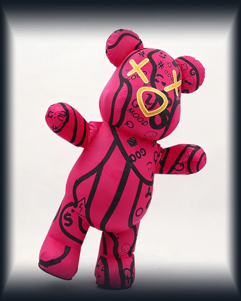 Graffiti Bear Mascot — Pink — inflatable mascot costume