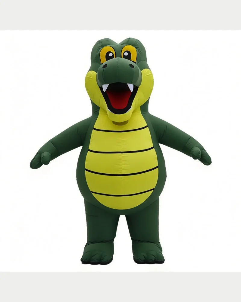 Green Crocodile Mascot — inflatable mascot costume