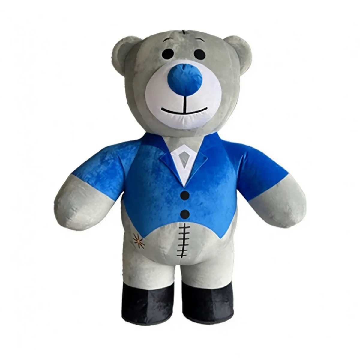 Blue Suit Bear Mascot — inflatable mascot costume, factory photo