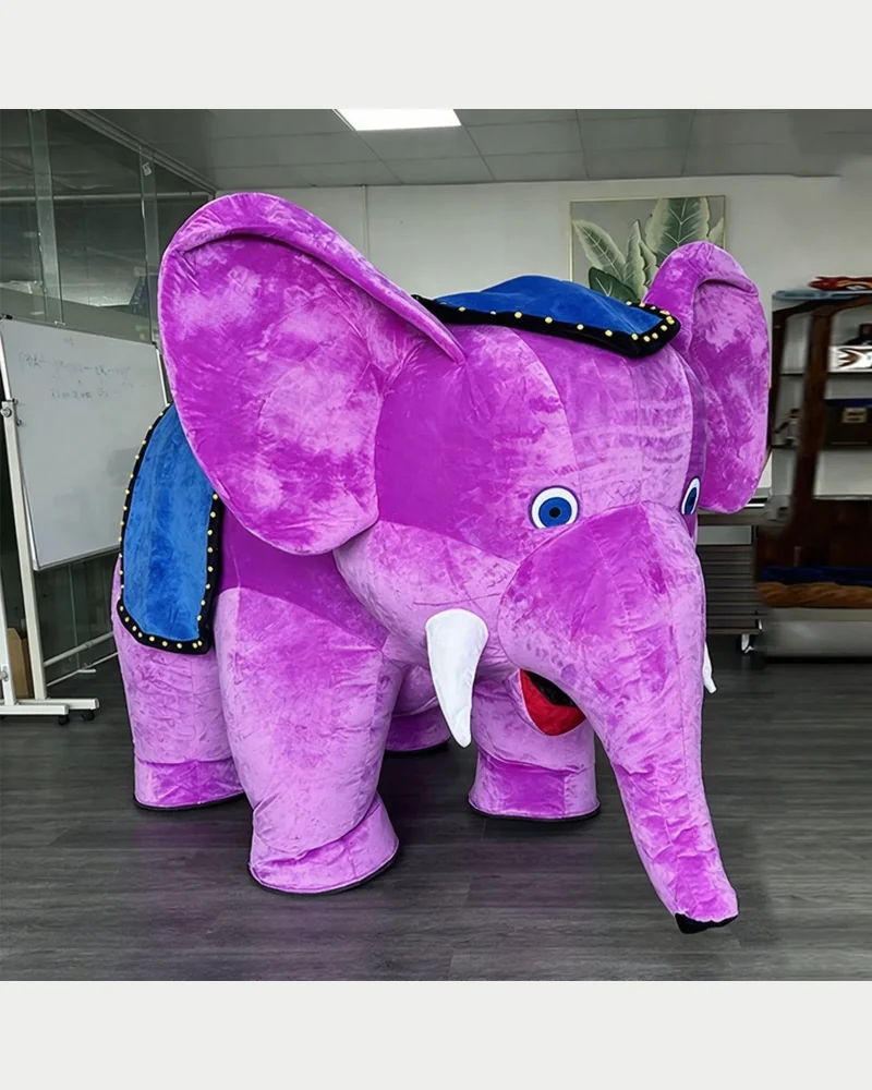 Purple Parade Elephant Mascot — inflatable mascot costume
