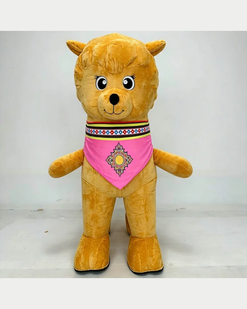 Golden Alpaca Mascot — inflatable mascot costume