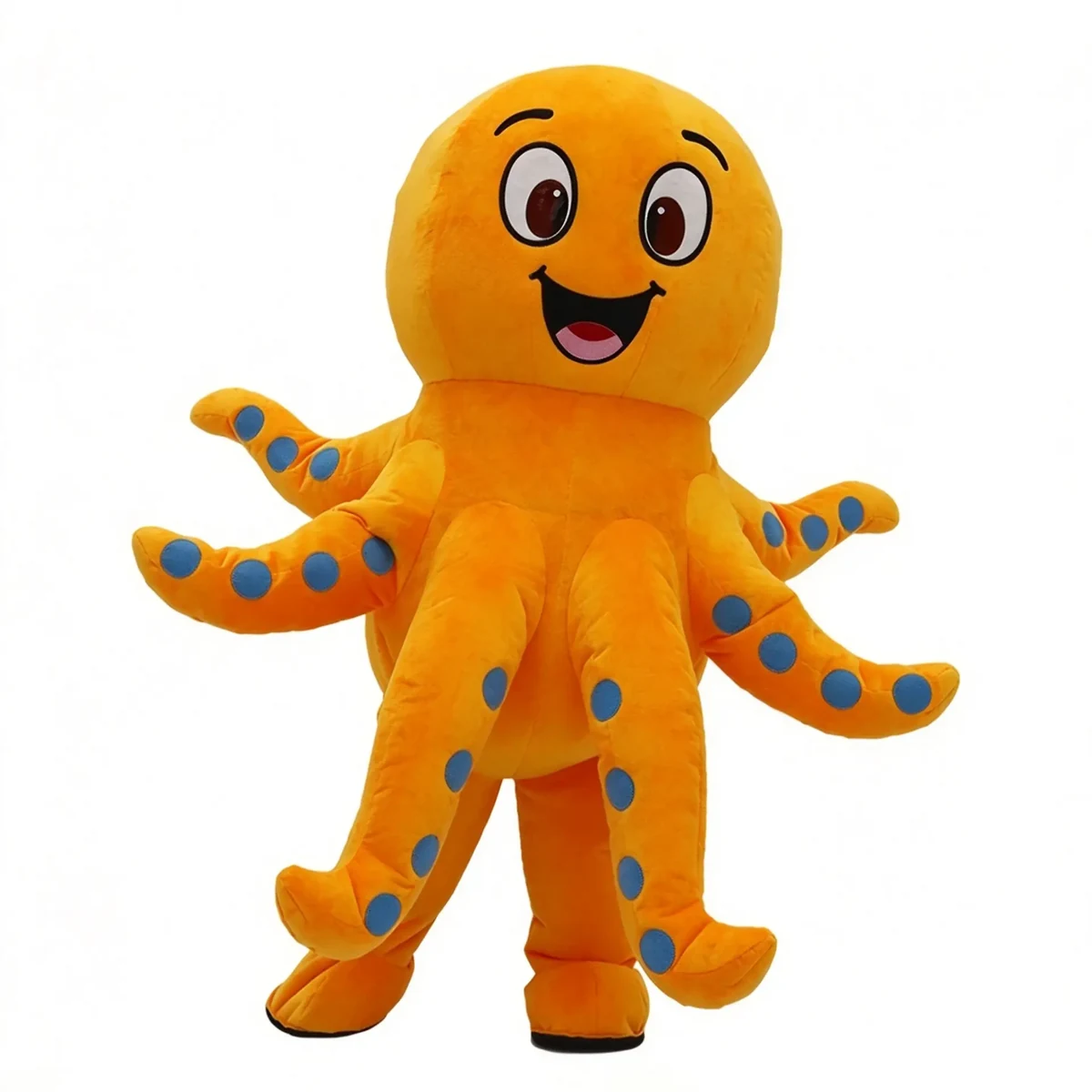 Orange Octopus Mascot — inflatable mascot costume, factory photo