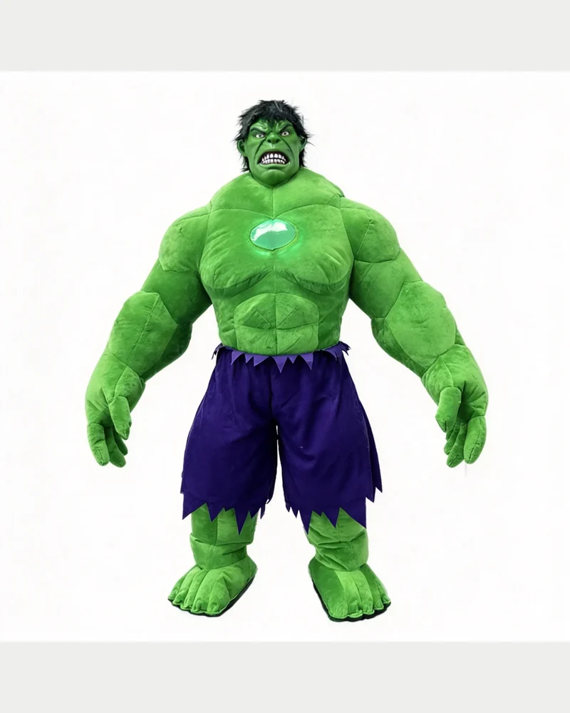 Muscular Green Superhero Mascot — inflatable mascot costume