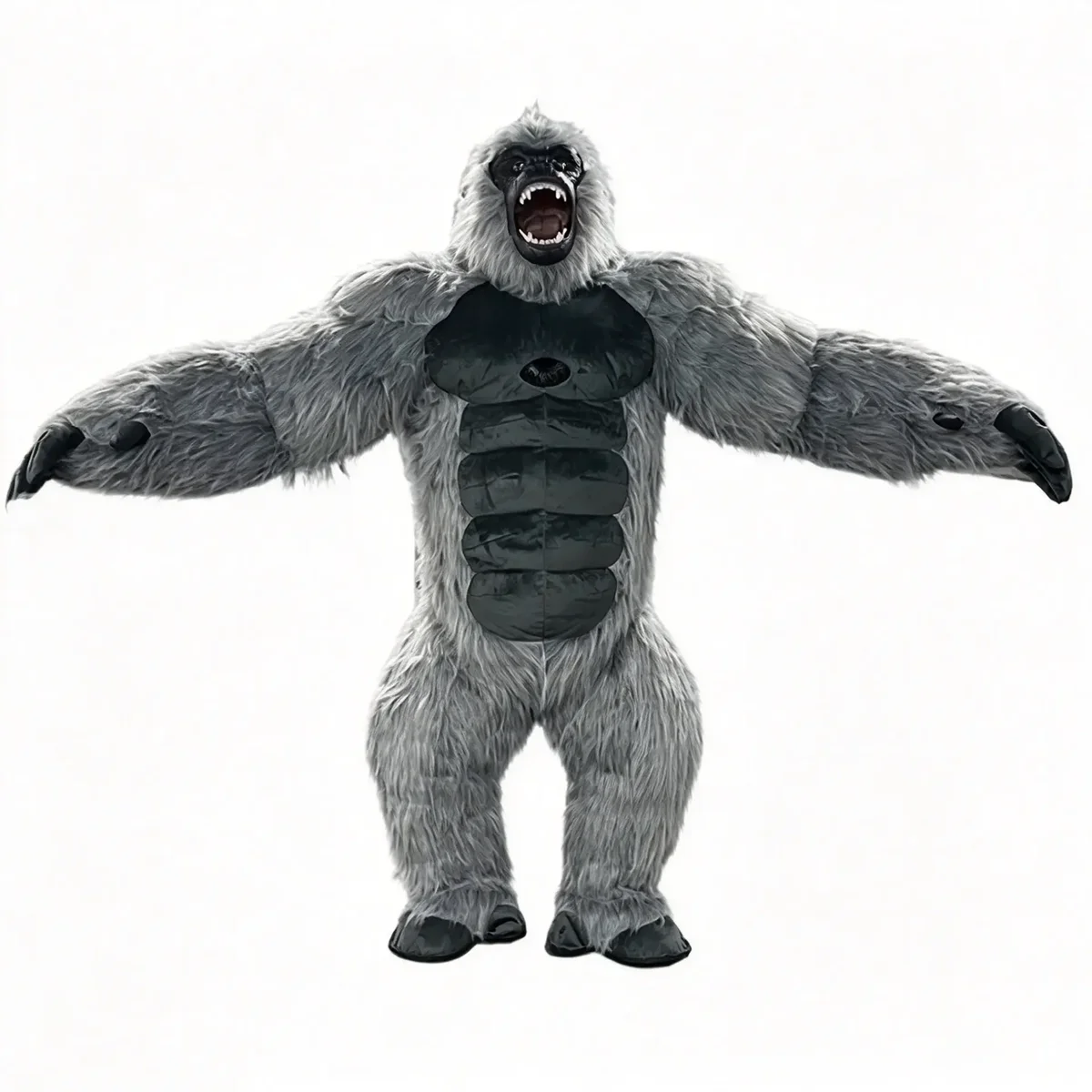 Grey Gorilla Mascot — inflatable mascot costume, factory photo