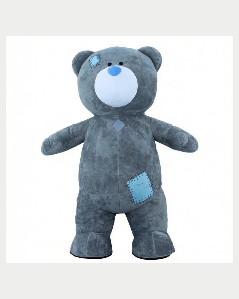 Patchwork Grey Bear Mascot — inflatable mascot costume
