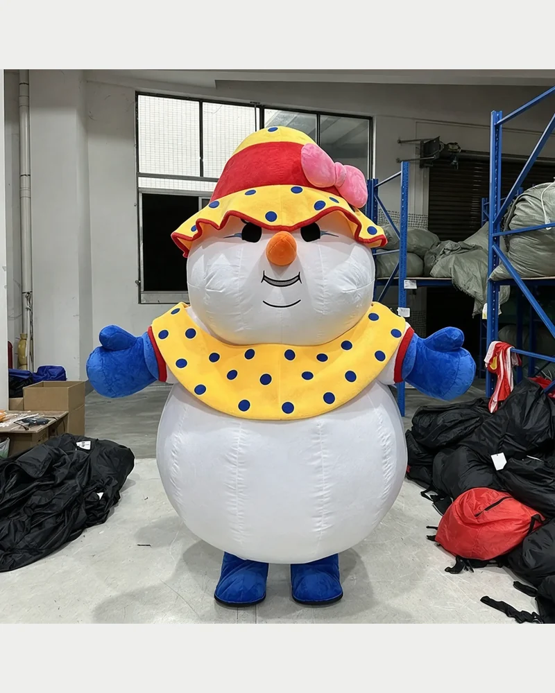 Festive Snowman Mascot — inflatable mascot costume