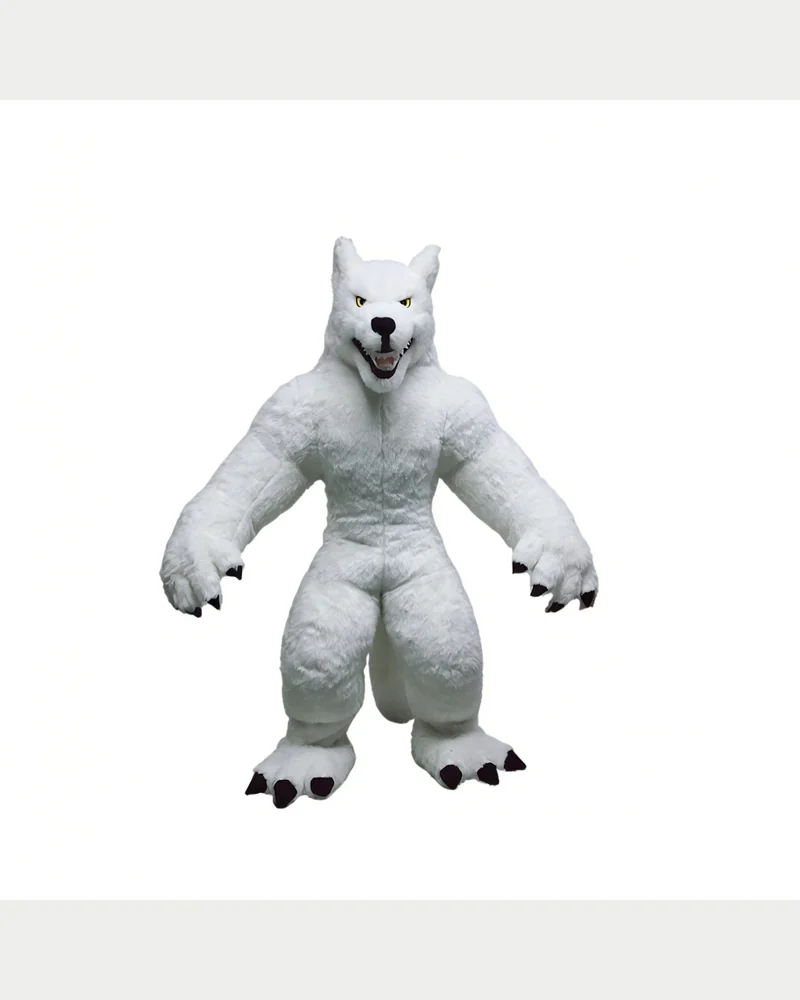 White Werewolf Mascot — inflatable mascot costume