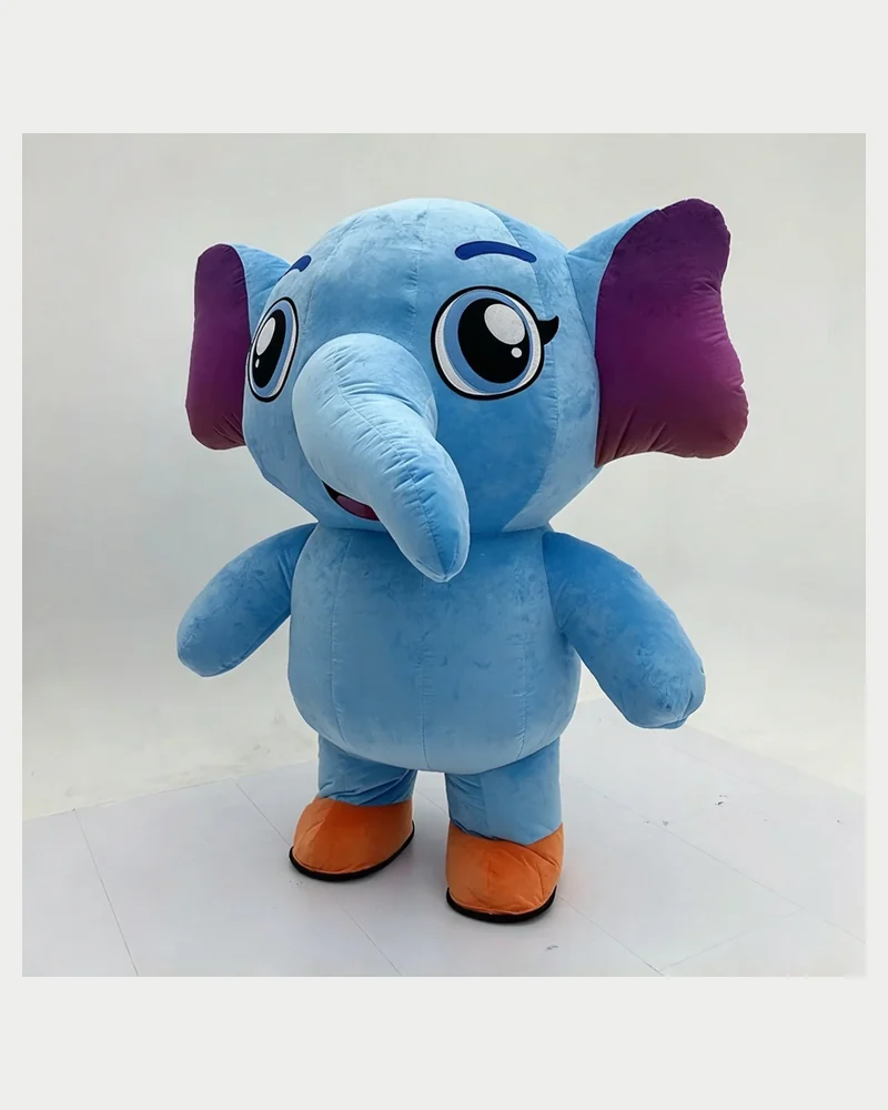 Blue Baby Elephant Mascot — inflatable mascot costume