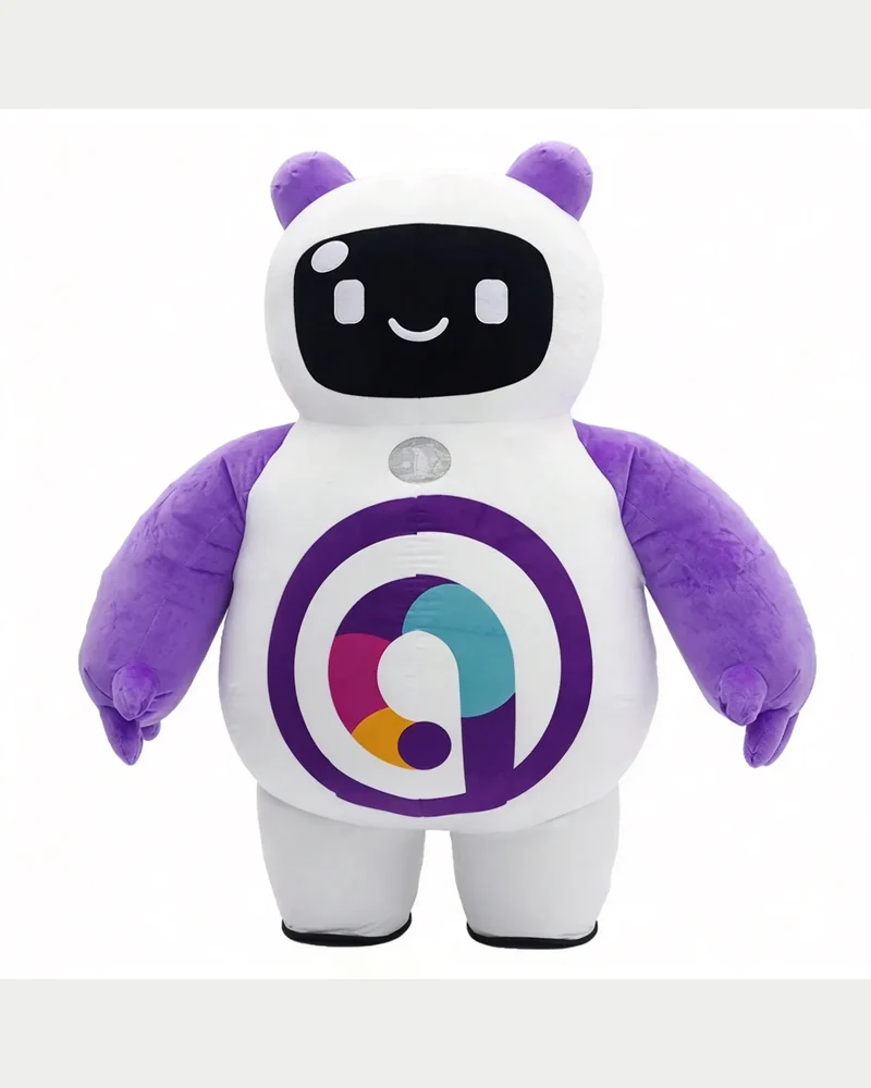 Purple White Robot Mascot — inflatable mascot costume